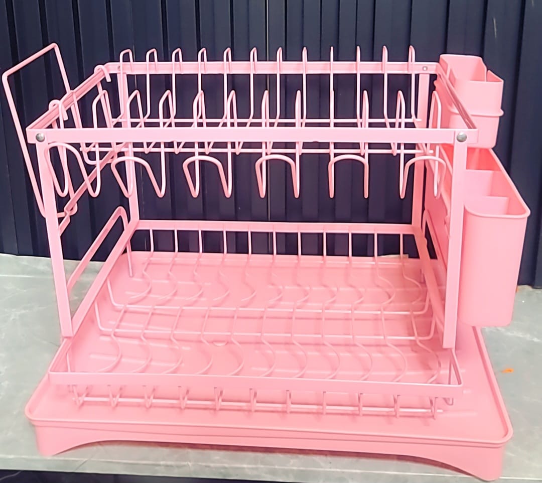 Blush Pink 2-Tier Dish Drying Rack